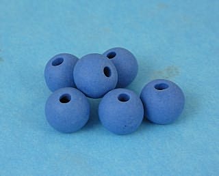 Tumbled bisque beads - Med Blue - 8  (8m