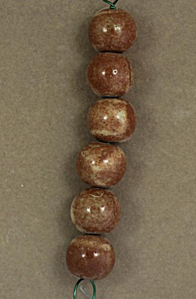 Glazed Bead Set - 6-10mm -- Brown Shino