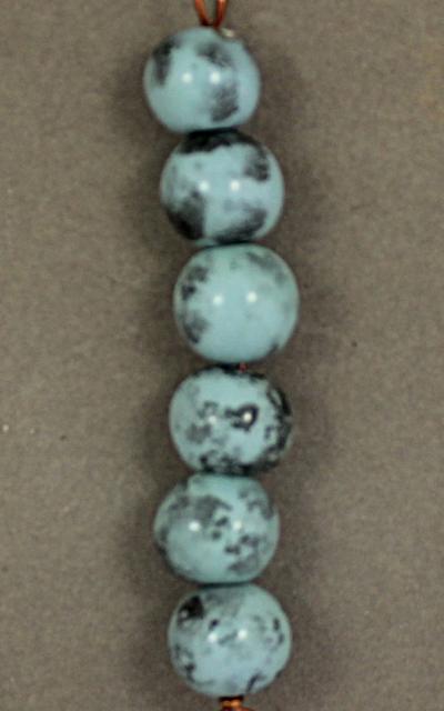 Glazed Bead Set - 6-10mm --Turquoise Sponged