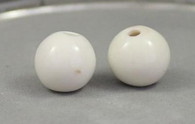 Glazed Bead Set - 6-10mm -- White