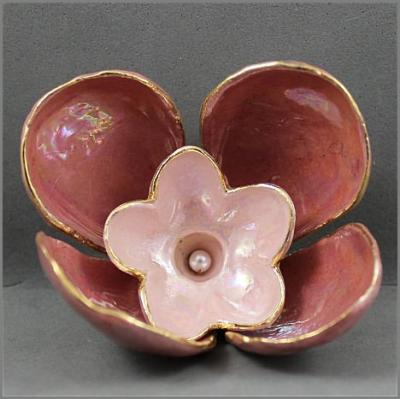 Flower Set 1 lg 1 sm - MOP & Gold
