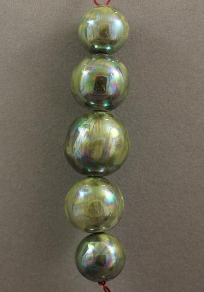Sage Lustre Bead Set - 5 graduated  bead