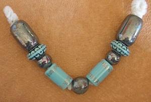 Iridescent Black & Blue Bead Set 4