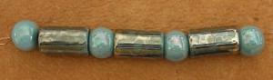 Blue Marbled Bead Set