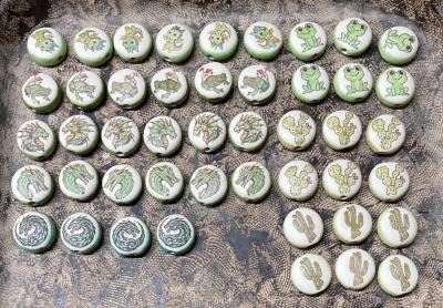 Painted transfer beads - pair