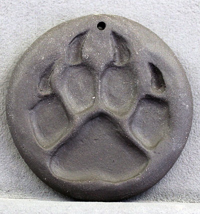 Large Wolf Paw Pendant- Back Stoneare