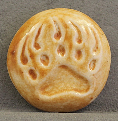 Sm Bear Paw Button - Ivory or Caramel  - 2