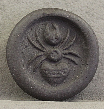 Spider Button - Black Stoneware -2