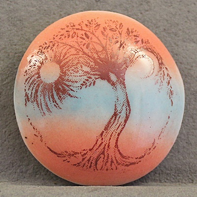 Tree Design - Lg low Dome button