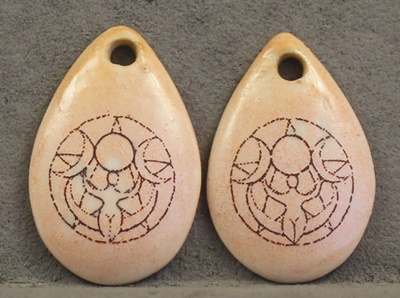 Pagan Design Bead Pair -- Goddess 